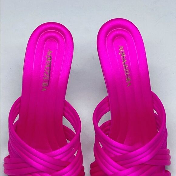 Aquazzura Oahu 95MM Strappy Satin Sandals size 37 - Picture 5 of 13